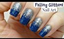 Easy and Quick Falling Glitters Nail Art Design For Beginners!