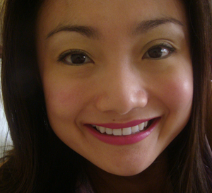 Bright Fuchsia Lipstick.  Long Lasting. 