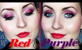 Red & Purple Glitter Makeup: Electric Palette