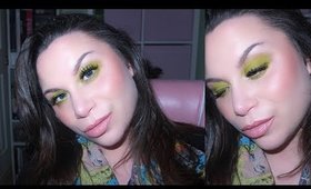 St. Patrick's Day Week Day 5 | Chartreuse Eyes & Nude Lips Make-Up Tutorial