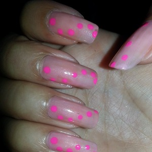 neon pink polkadots