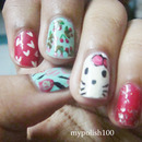 Acrylic Paint Kitty Nails