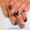Nude cheetah and black nails
