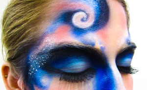 Airbrushed Galaxy makeup application 