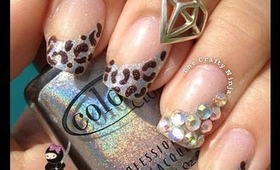 Leopard Sparkle Nails by The Crafty Ninja