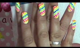 ☀ Summer Neon Polka Dot Mani ☀