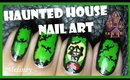HALLOWEEN NAILS - HAUNTED HOUSE ON THE HILL NAIL ART DESIGN FREEHAND TUTORIAL