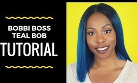 Bobbi Boss Synthetic Lace Front Wig in Teal (Yara) Review + Tutorial | Pieces of Onye