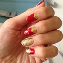 Sparkling Gold with Deep Red