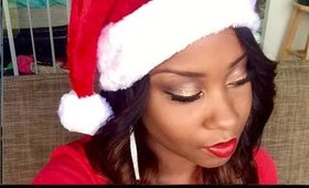 Holiday Makeup Tutorial 2014 (gold smokey eye with red lips)