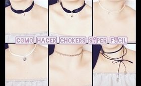 DIY: Como Hacer 4 Tipos de Chokers Super Facil !!! |Hazlos tu misma| StyleByGabyA