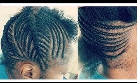 Braided Updo Design on Natural Hair