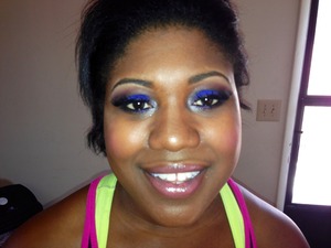 I recently done my client's makeup for a ball! Her colors were blue, purple and some silver! Colors came out absolutely beautiful together 