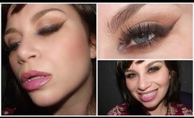 Valentine's Glam Make Up Smokey Winged Liner & Pink Lips (Too Faced Semi-Sweet Chocolate Bar 2)