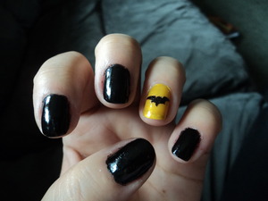 Batman inspired nails for The Dark Knight Rises
