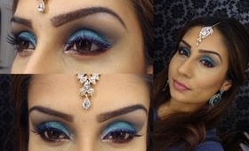 Indian Engagement Smokey turquoise tutorial - Watch in HD