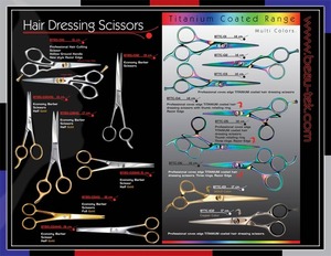Manufacturers and Exporters of All kinds of Barber Scissor, Razor Edge Scissor, Hairdressing Scissor, Professional Hair Cutting Scissor, Pet Grooming Scissor, Super Cut Scissor, Thinning Scissor, 