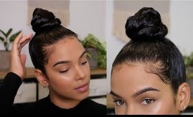 How to get a Sleek Top knot bun with Curly Hair