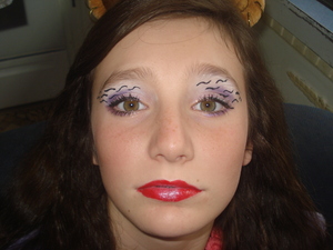 I did my sisters makeup for her for Halloween...she was a "she wolf"...whatever that is haha