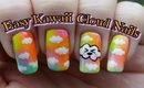 Kawaii Cloud Nail Art | Simple Nail Design Tutorial | Stephyclaws
