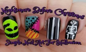 Nightmare Before Christmas Nail Art Tutorial  For Halloween | Stephyclaws