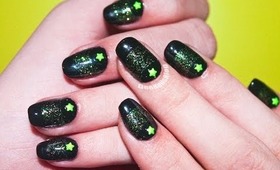 Beginner black and green design with star studs