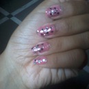 Pink Nails With Some Glitter