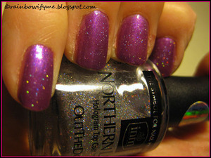 Northern Lights Holographic Top coat in Silver. 
Read more about it on my blog: http://rainbowifyme.blogspot.com/2011/09/northern-lights-hologram-top-coat.html
