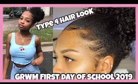 Sleek Messy Bun Type 4 Hair | First Day Of School Look 2019