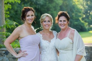 Bridesmaid to the left. Bride in the Middle. Maid of Honor to the right. 
I assisted my friend and colleague Nicole Cudzilo for this lovely wedding. As she did the gorgeous Bride I assisted in the Bridesmaid make up. 