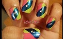 Nail Art: Pink, Green, Blue Party Nails