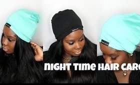 ♡ How I Care for Hair/Extensions at Night !