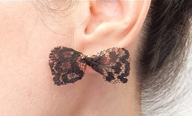 DIY Bow Lace Earrings