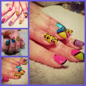 bright nails...idea came from my clients bright and bubbly personality!