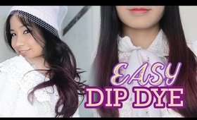 PURPLE HAIR! How to: EASY Dip Dye Hair at Home!