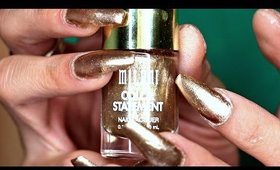 Gold Sculpted Gel Coffin Nail | Will Cook