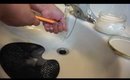 Cleaning Makeup Brushes - How to plus demo of Brush it Off Cosmetic Brush Cleaner by Batty's Bath