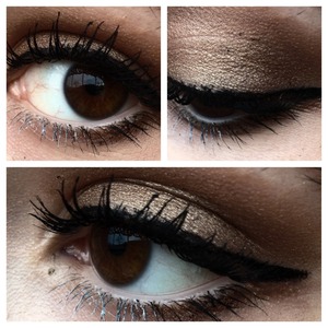 Brown eye shadow with a cat eyeliner. Holiday look! 