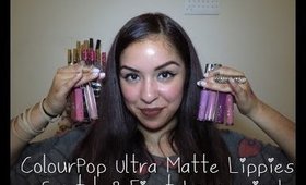 ColourPop Ultra Matte Lipstick Swatches and First Impression !