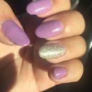 Purple and glitter nails 