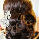 Beautiful Side Swept Updo with Curls & Poof- Wedding/Prom Hair