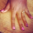 Pink and black french tips