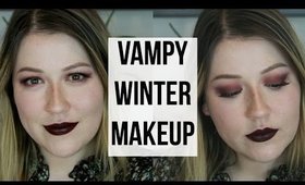 Winter/Holiday Makeup Tutorial | Simple Red Smokey Eye & Vampy Dark Lips