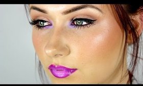 Pop of Purple Eye Make-Up & Ombre Lips Tutorial ♥