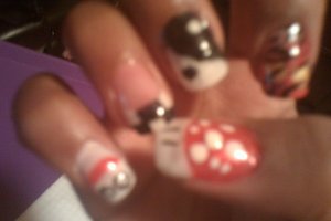 Decorated each nail differently (: ❤