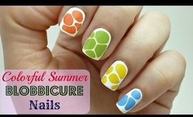 Easy Colorful Summer Blobbicure Nail Art! *no tools needed*