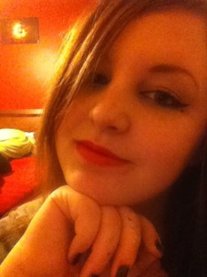 I was just particularly fond of this get up. Just some black winged liner and bright red lipstick.
