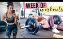 FULL WEEK OF WORKOUTS | GYM & HOME 🏋️‍♀️