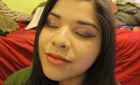 Sultry Dark Purple Eyes and Cherry Mauve Lips