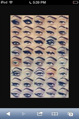 Not me, all credits to the person who did it, and the person who this picture belongs too, but I just had to take a quick pic on this, because I never knew there were this many types variety of eyeliner looks and these types of looks!   Xoxo, Its_Farhana P.S-could you also check out my other account it's called Its_ Farhana, thanks!